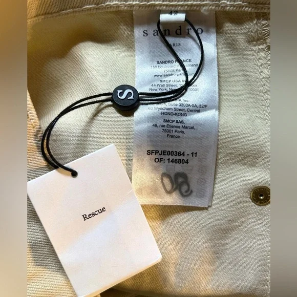 SANDRO NWT Otis High Waisted Barrel Jeans in Ecru/Off White in Sz 30-31